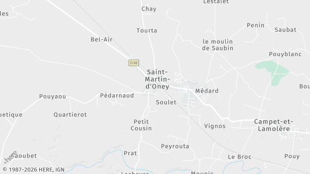 Carte de la zone d'intervention à Saint-Martin-d'Oney