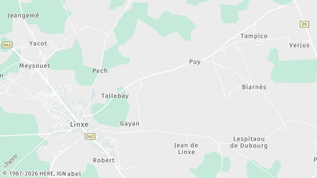 Carte de la zone d'intervention à Linxe