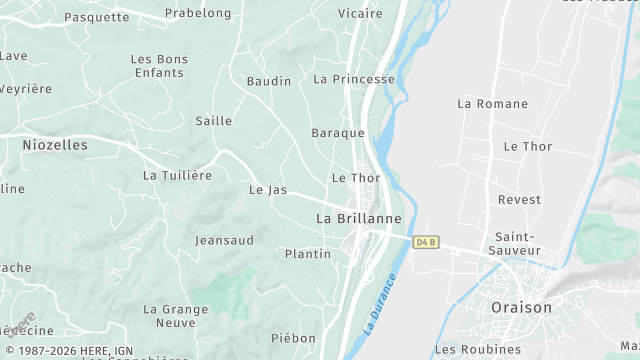 Carte de la zone d'intervention à La Brillanne