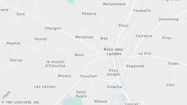 Carte de la zone d'intervention à Rion-des-Landes