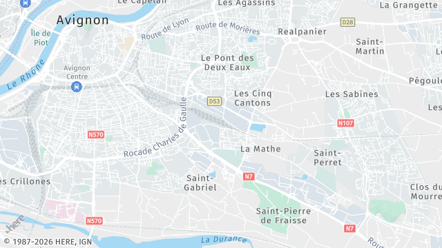 Carte de la zone d'intervention à Avignon