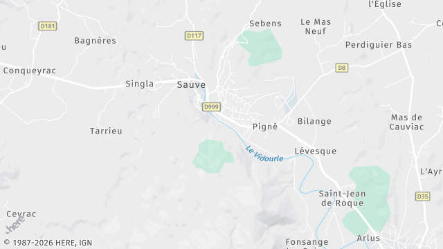 Carte de la zone d'intervention à Sauve