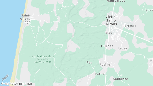 Carte de la zone d'intervention à Vielle-Saint-Girons