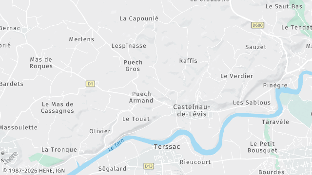 Carte de la zone d'intervention à Castelnau-de-Lévis