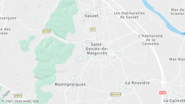 Carte de la zone d'intervention à Saint-Geniès-de-Malgoirès