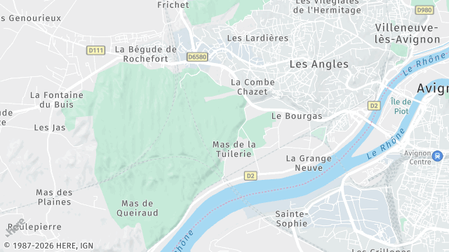 Carte de la zone d'intervention à Les Angles