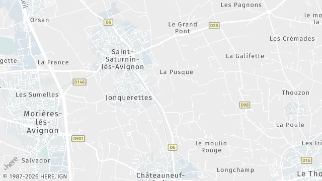 Carte de la zone d'intervention à Jonquerettes