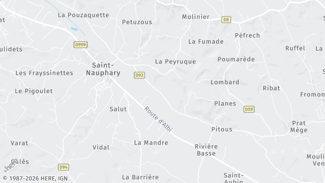 Carte de la zone d'intervention à Saint-Nauphary