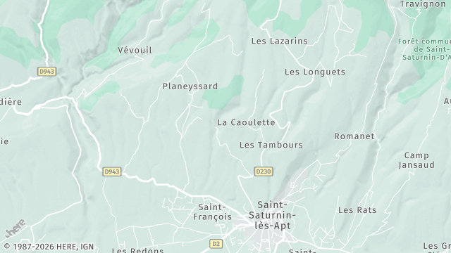 Carte de la zone d'intervention à Saint-Saturnin-lès-Apt