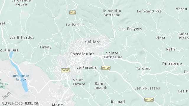 Carte de la zone d'intervention à Forcalquier