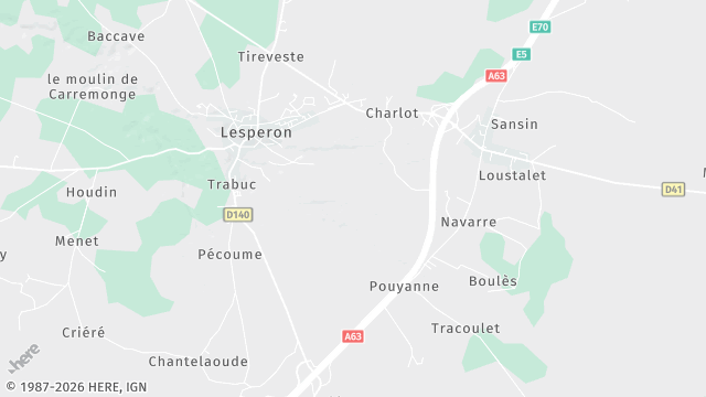 Carte de la zone d'intervention à Lesperon
