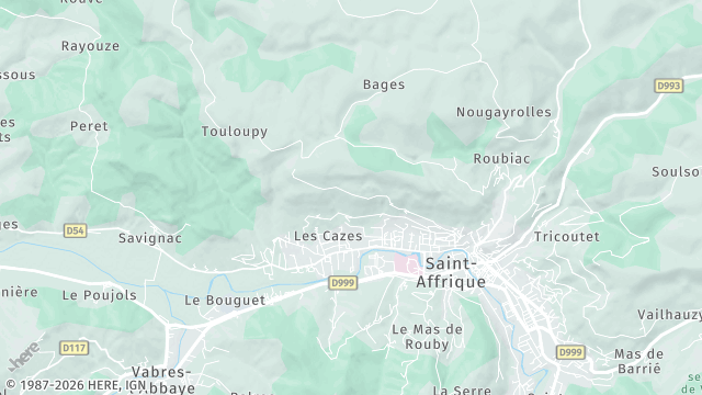 Carte de la zone d'intervention à Saint-Affrique