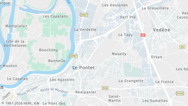 Carte de la zone d'intervention à Le Pontet