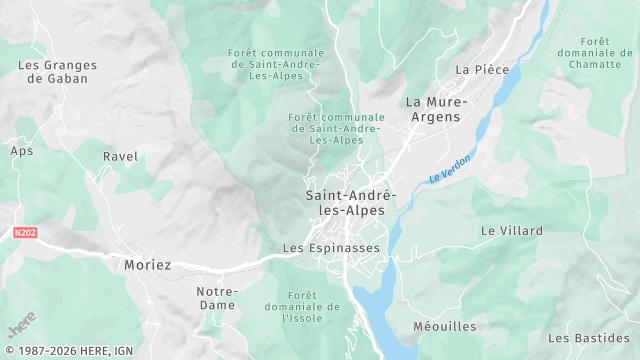 Carte de la zone d'intervention à Saint-André-les-Alpes