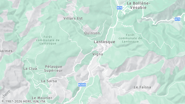 Carte de la zone d'intervention à Lantosque