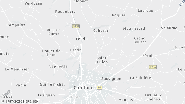 Carte de la zone d'intervention à Condom