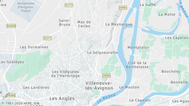 Carte de la zone d'intervention à Villeneuve-lès-Avignon