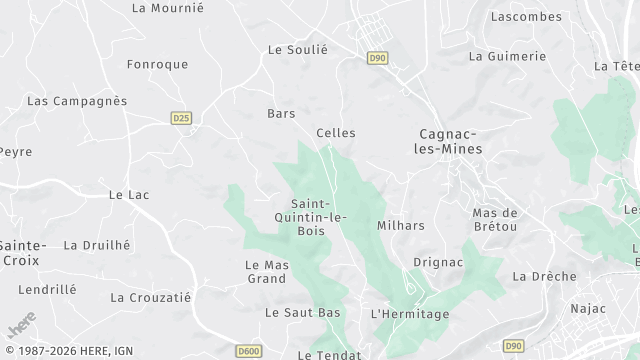 Carte de la zone d'intervention à Cagnac-les-Mines