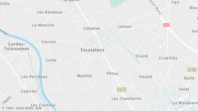 Carte de la zone d'intervention à Escatalens