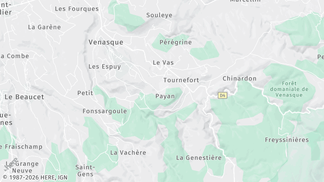 Carte de la zone d'intervention à Venasque