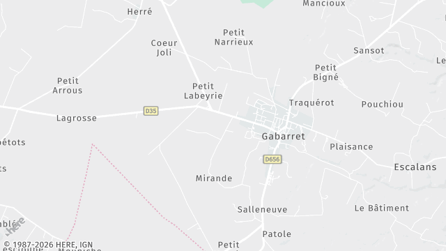 Carte de la zone d'intervention à Gabarret