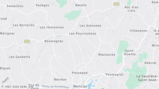 Carte de la zone d'intervention à Monclar-de-Quercy
