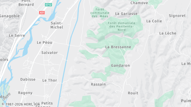 Carte de la zone d'intervention à Les Mées