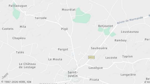 Carte de la zone d'intervention à Saint-Justin
