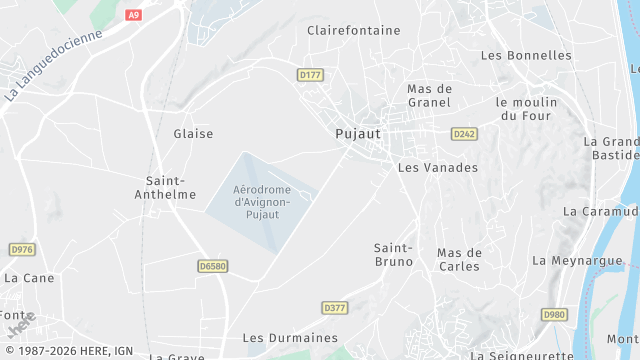 Carte de la zone d'intervention à Pujaut