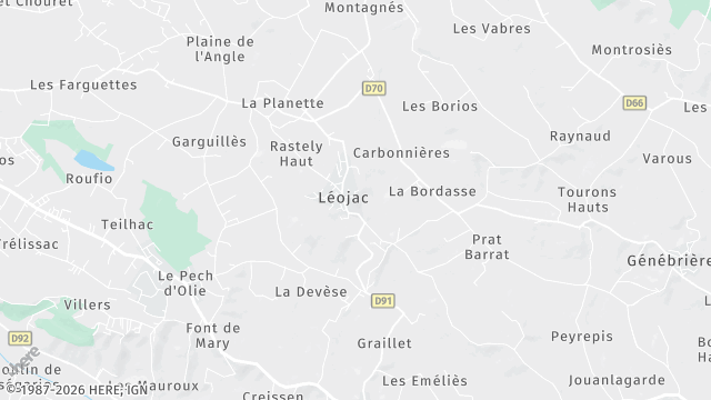 Carte de la zone d'intervention à Léojac