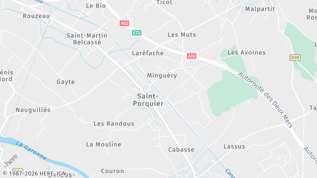 Carte de la zone d'intervention à Saint-Porquier