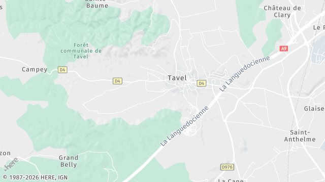 Carte de la zone d'intervention à Tavel