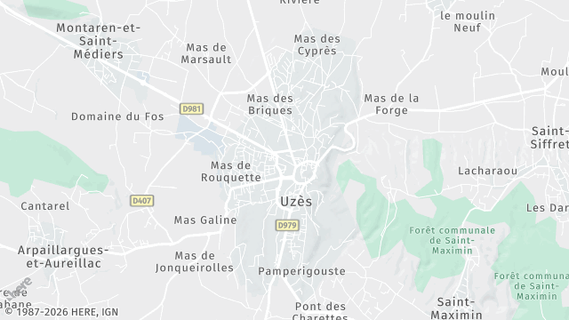 Carte de la zone d'intervention à Uzès