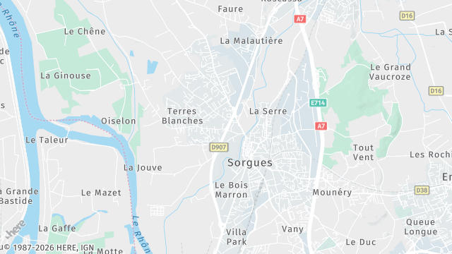 Carte de la zone d'intervention à Sorgues
