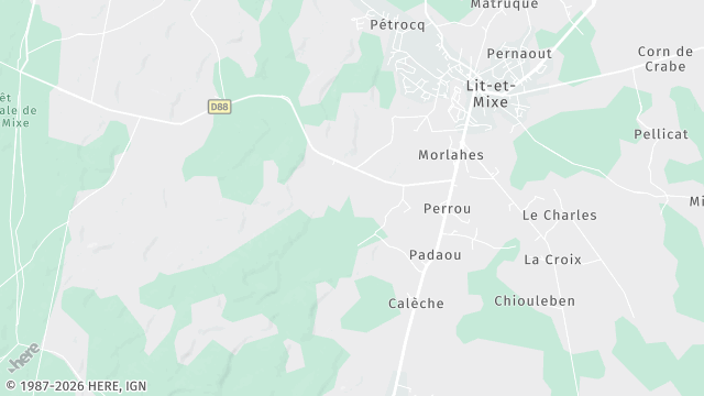 Carte de la zone d'intervention à Lit-et-Mixe