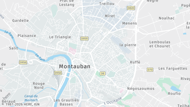 Carte de la zone d'intervention à Montauban