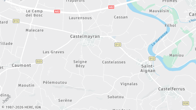 Carte de la zone d'intervention à Castelmayran