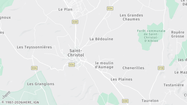 Carte de la zone d'intervention à Saint-Christol