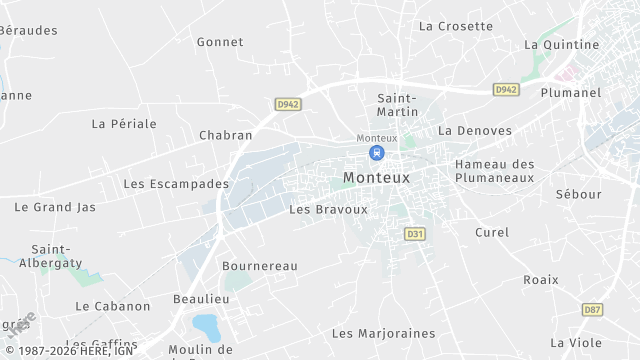 Carte de la zone d'intervention à Monteux