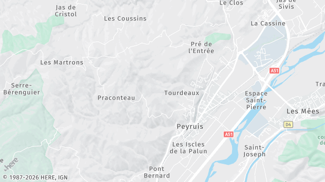 Carte de la zone d'intervention à Peyruis
