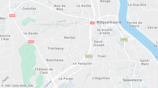 Carte de la zone d'intervention à Roquemaure