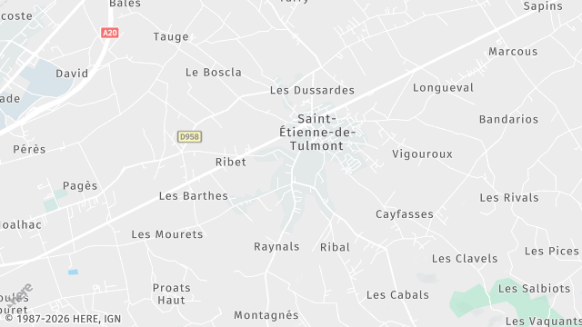 Carte de la zone d'intervention à Saint-Étienne-de-Tulmont