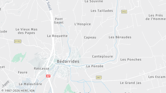 Carte de la zone d'intervention à Bédarrides