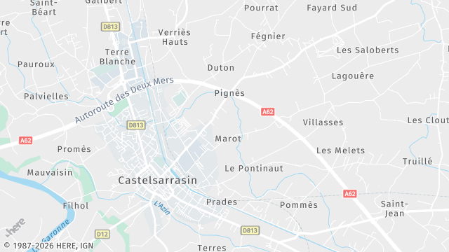 Carte de la zone d'intervention à Castelsarrasin