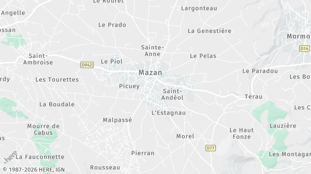 Carte de la zone d'intervention à Mazan