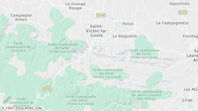 Carte de la zone d'intervention à Saint-Victor-la-Coste