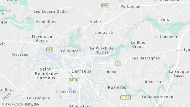 Carte de la zone d'intervention à Carmaux
