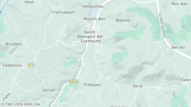 Carte de la zone d'intervention à Saint-Georges-de-Luzençon