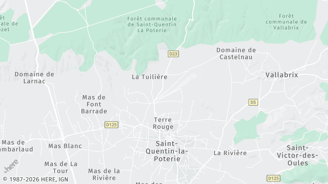 Carte de la zone d'intervention à Saint-Quentin-la-Poterie