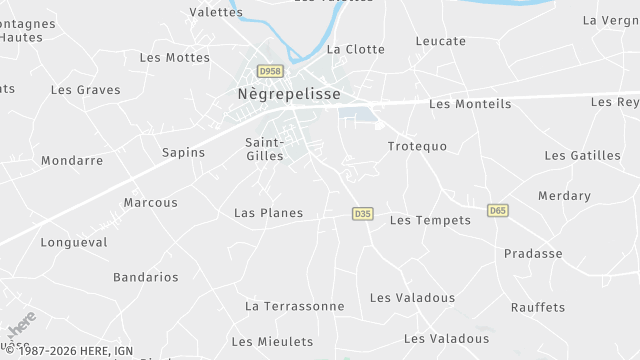 Carte de la zone d'intervention à Nègrepelisse